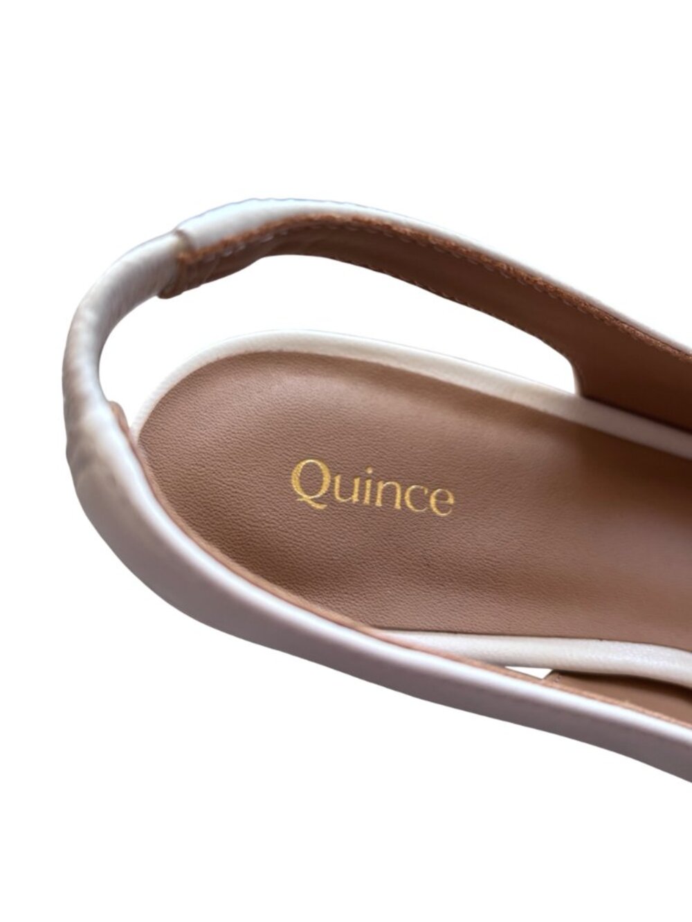Quince Italian Leather Slingback 3 Inch Heel Size 7.5 Color Bone NWB - Picture 8 of 10